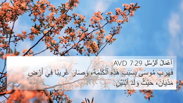 أَعْمَالُ ٱلرُّسُلِ 7:29 AVD 4K Wallpaper - فَهَرَبَ مُوسَى بِسَبَبِ - 4K Wallpaper Bible Verse