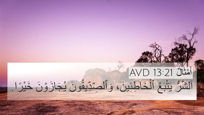 أَمْثَالٌ 13:21 AVD 4K Wallpaper - اَلشَّرُّ يَتْبَعُ - 4K Wallpaper Bible Verse