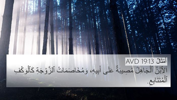 أَمْثَالٌ 19:13 AVD 4K Wallpaper - اَلِٱبْنُ ٱلْجَاهِلُ - 4K Wallpaper Bible Verse