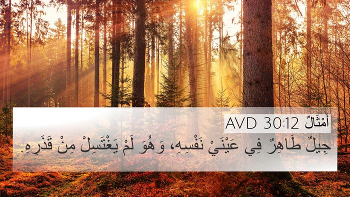 أَمْثَالٌ 30:12 AVD 4K Wallpaper - جِيلٌ طَاهِرٌ فِي عَيْنَيْ - 4K Wallpaper Bible Verse