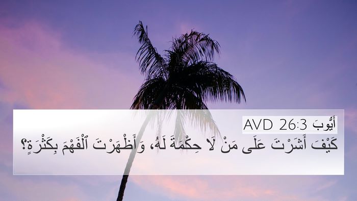 أَيُّوبَ 26:3 AVD 4K Wallpaper - كَيْفَ أَشَرْتَ عَلَى مَنْ - 4K Wallpaper Bible Verse