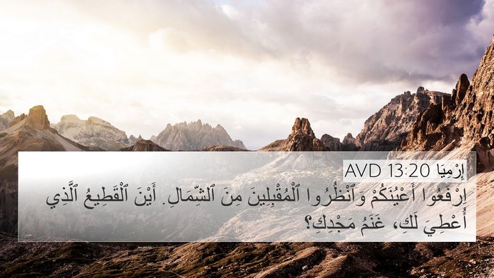 إِرْمِيَا 13:20 AVD 4K Wallpaper - اِرْفَعُوا أَعْيُنَكُمْ - 4K Wallpaper Bible Verse