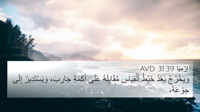 إِرْمِيَا 31:39 AVD 4K Wallpaper - وَيَخْرُجُ بَعْدُ خَيْطُ - 4K Wallpaper Bible Verse