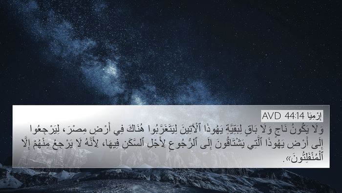 إِرْمِيَا 44:14 AVD Bible Verse Image