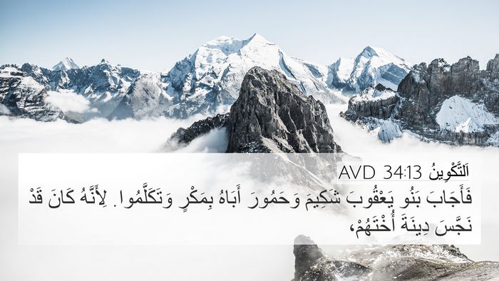 اَلتَّكْوِينُ 34:13 AVD Bible Verse Image