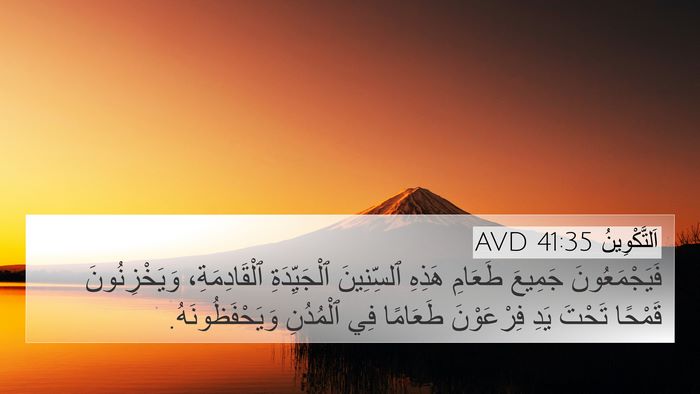 اَلتَّكْوِينُ 41:35 AVD 4K Wallpaper - فَيَجْمَعُونَ جَمِيعَ - 4K Wallpaper Bible Verse