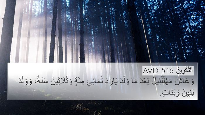 اَلتَّكْوِينُ 5:16 AVD 4K Wallpaper - وَعَاشَ مَهْلَلْئِيلُ - 4K Wallpaper Bible Verse