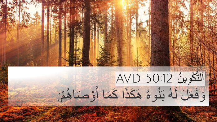 اَلتَّكْوِينُ 50:12 AVD 4K Wallpaper - وَفَعَلَ لَهُ بَنُوهُ - 4K Wallpaper Bible Verse