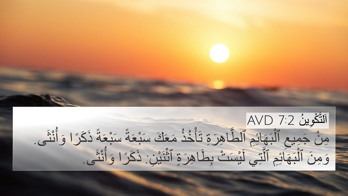 اَلتَّكْوِينُ 7:2 AVD 4K Wallpaper - مِنْ جَمِيعِ ٱلْبَهَائِمِ - 4K Wallpaper Bible Verse