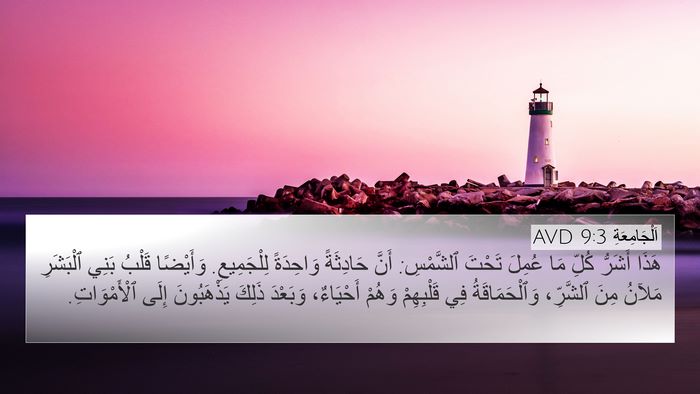 اَلْجَامِعَةِ 9:3 AVD 4K Wallpaper - هَذَا أَشَرُّ كُلِّ مَا - 4K Wallpaper Bible Verse