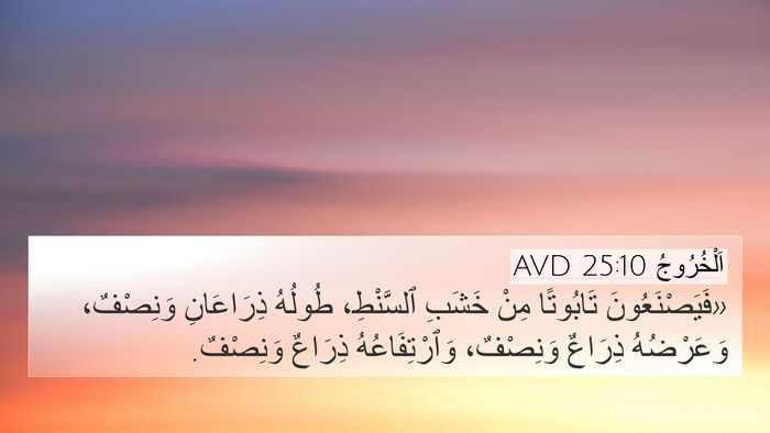 اَلْخُرُوجُ 25:10 AVD Bible Verse Image