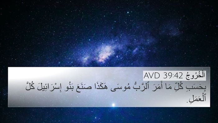 اَلْخُرُوجُ 39:42 AVD Bible Verse Image