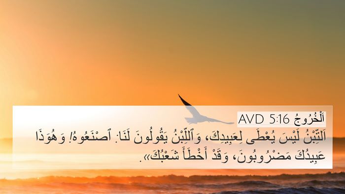 اَلْخُرُوجُ 5:16 AVD 4K Wallpaper - اَلتِّبْنُ لَيْسَ يُعْطَى - 4K Wallpaper Bible Verse