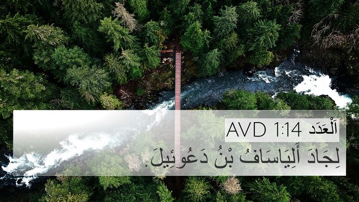 اَلْعَدَد 1:14 AVD 4K Wallpaper - لِجَادَ أَلِيَاسَافُ بْنُ - 4K Wallpaper Bible Verse