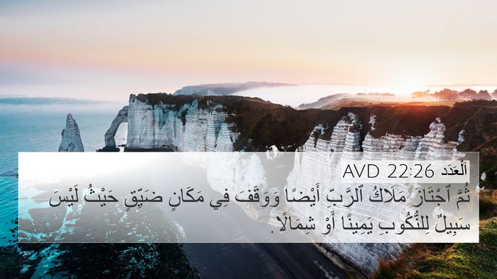 اَلْعَدَد 22:26 AVD 4K Wallpaper - ثُمَّ ٱجْتَازَ مَلَاكُ - 4K Wallpaper Bible Verse