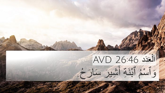 اَلْعَدَد 26:46 AVD 4K Wallpaper - وَٱسْمُ ٱبْنَةِ أَشِيرَ - 4K Wallpaper Bible Verse