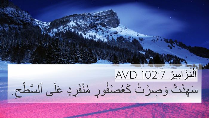 اَلْمَزَامِيرُ 102:7 AVD 4K Wallpaper - سَهِدْتُ وَصِرْتُ - 4K Wallpaper Bible Verse