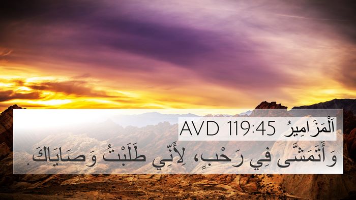 اَلْمَزَامِيرُ 119:45 AVD 4K Wallpaper - وَأَتَمَشَّى فِي رَحْبٍ، - 4K Wallpaper Bible Verse