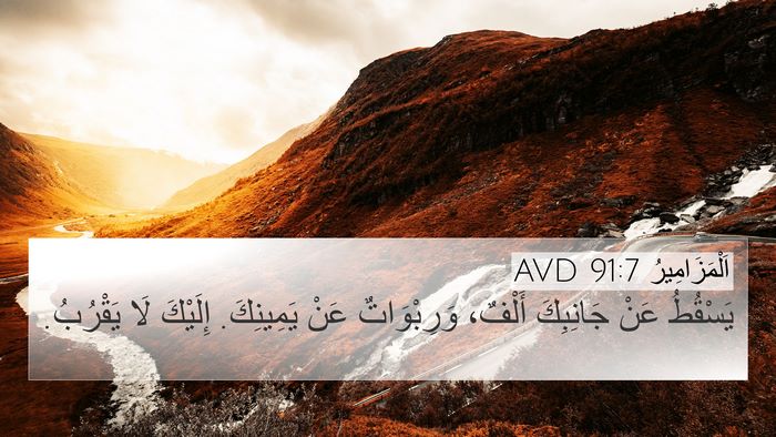 اَلْمَزَامِيرُ 91:7 AVD 4K Wallpaper - يَسْقُطُ عَنْ جَانِبِكَ - 4K Wallpaper Bible Verse