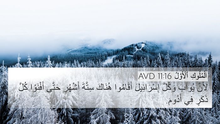 اَلْمُلُوكِ ٱلْأَوَّلُ 11:16 AVD 4K Wallpaper - لِأَنَّ يُوآبَ وَكُلَّ - 4K Wallpaper Bible Verse