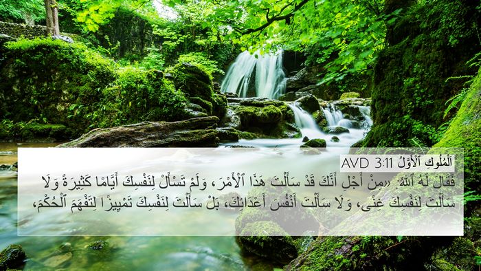 اَلْمُلُوكِ ٱلْأَوَّلُ 3:11 AVD 4K Wallpaper - فَقَالَ لَهُ ٱللهُ: «مِنْ - 4K Wallpaper Bible Verse