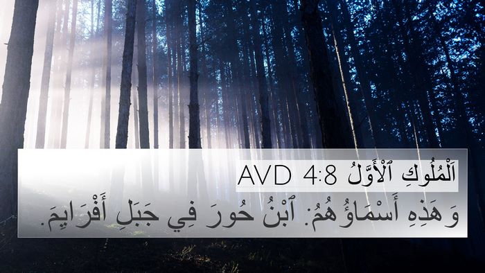 اَلْمُلُوكِ ٱلْأَوَّلُ 4:8 AVD 4K Wallpaper - وَهَذِهِ أَسْمَاؤُهُمُ: - 4K Wallpaper Bible Verse