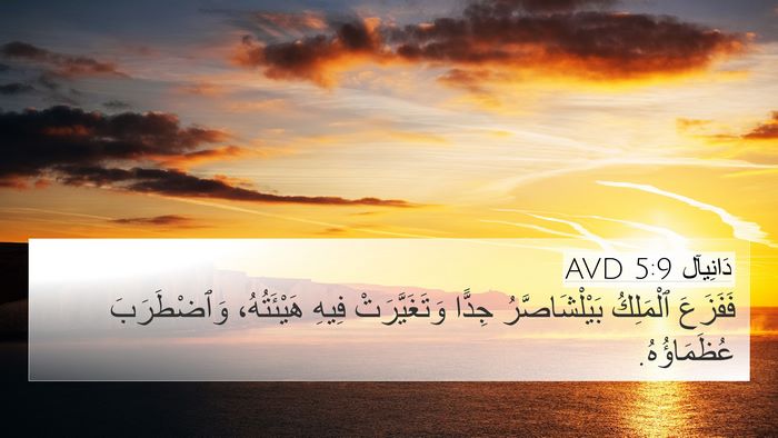 دَانِيآل 5:9 AVD 4K Wallpaper - فَفَزَعَ ٱلْمَلِكُ - 4K Wallpaper Bible Verse