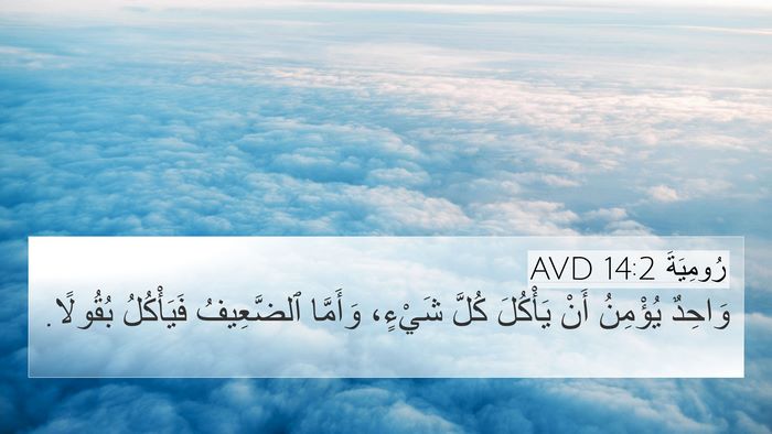 رُومِيَةَ 14:2 AVD Bible Verse Image