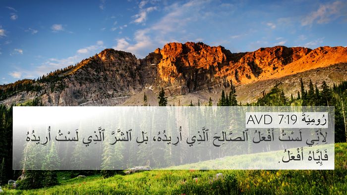 رُومِيَةَ 7:19 AVD Bible Verse Image