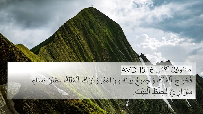صَمُوئِيلَ ٱلثَّانِي 15:16 AVD 4K Wallpaper - فَخَرَجَ ٱلْمَلِكُ - 4K Wallpaper Bible Verse
