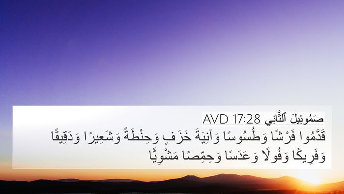 صَمُوئِيلَ ٱلثَّانِي 17:28 AVD Bible Verse Image