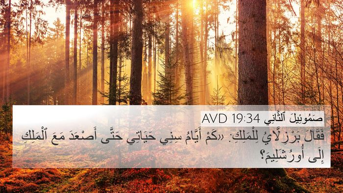صَمُوئِيلَ ٱلثَّانِي 19:34 AVD 4K Wallpaper - فَقَالَ بَرْزِلَّايُ - 4K Wallpaper Bible Verse