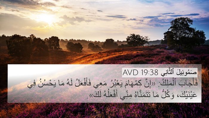 صَمُوئِيلَ ٱلثَّانِي 19:38 AVD 4K Wallpaper - فَأَجَابَ ٱلْمَلِكُ: - 4K Wallpaper Bible Verse