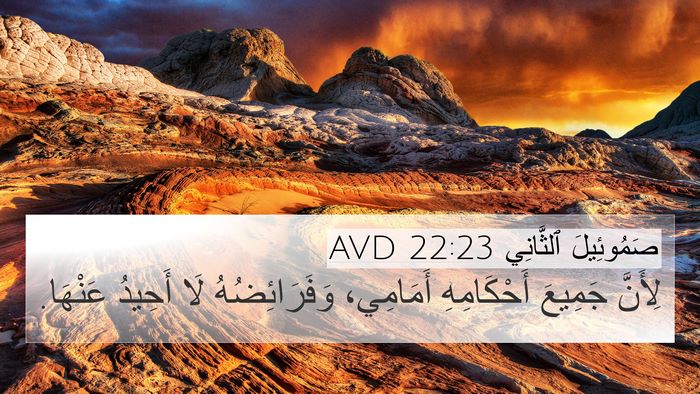 صَمُوئِيلَ ٱلثَّانِي 22:23 AVD Bible Verse Image