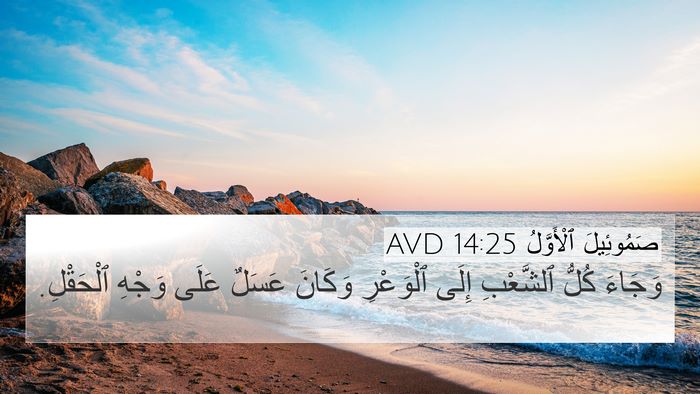 صَمُوئِيلَ ٱلْأَوَّلُ 14:25 AVD 4K Wallpaper - وَجَاءَ كُلُّ ٱلشَّعْبِ - 4K Wallpaper Bible Verse