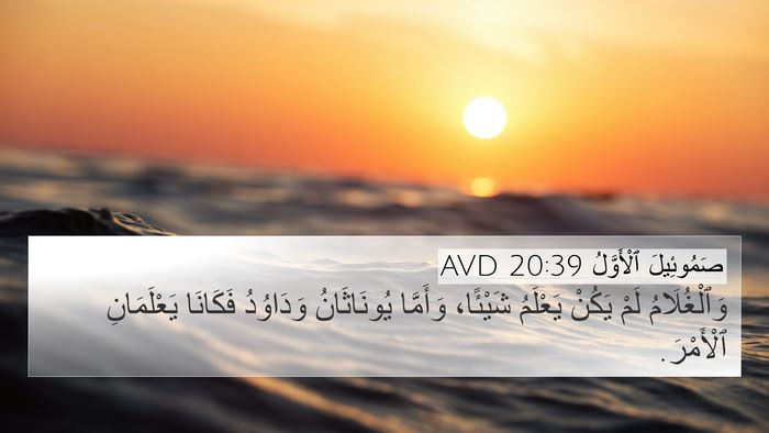 صَمُوئِيلَ ٱلْأَوَّلُ 20:39 AVD 4K Wallpaper - وَٱلْغُلَامُ لَمْ يَكُنْ - 4K Wallpaper Bible Verse