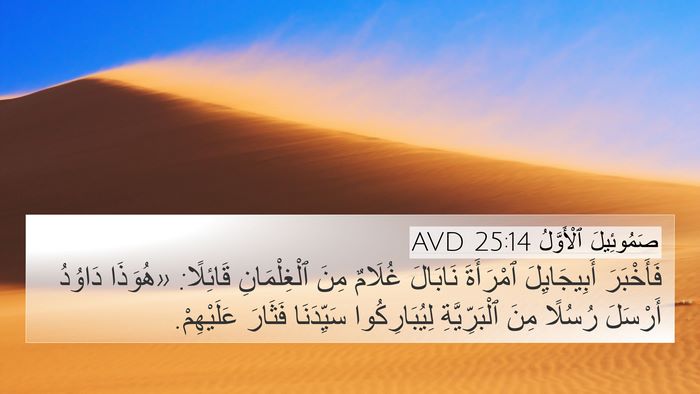 صَمُوئِيلَ ٱلْأَوَّلُ 25:14 AVD Bible Verse Image