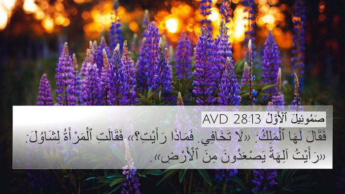 صَمُوئِيلَ ٱلْأَوَّلُ 28:13 AVD 4K Wallpaper - فَقَالَ لَهَا ٱلْمَلِكُ: - 4K Wallpaper Bible Verse