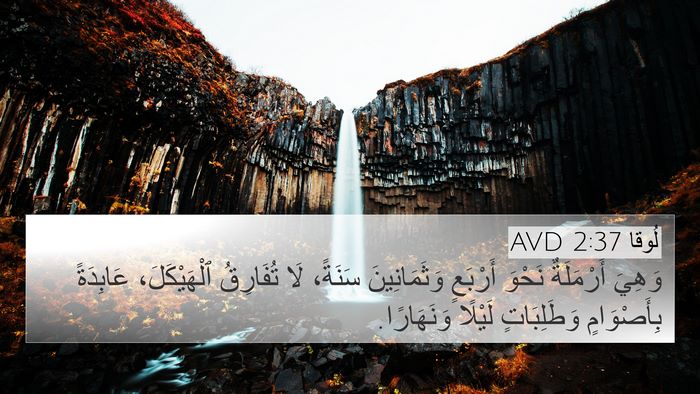 لُوقا 2:37 AVD Bible Verse Image