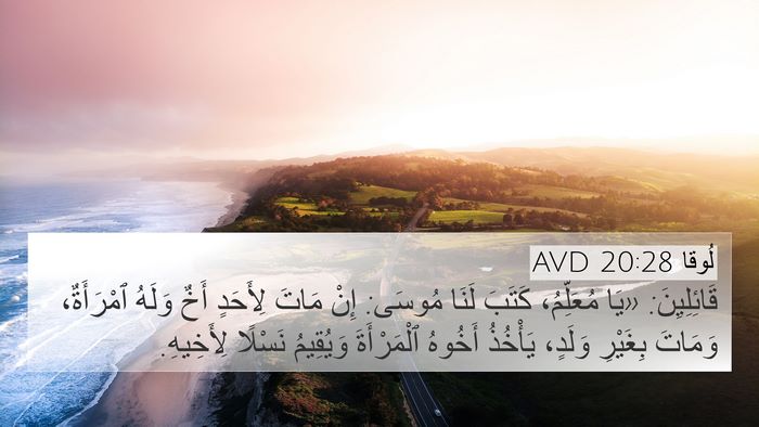 لُوقا 20:28 AVD Bible Verse Image