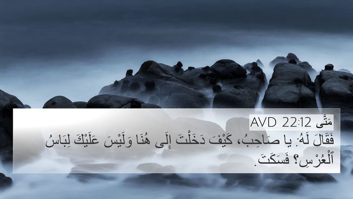 مَتَّى 22:12 AVD Bible Verse Image