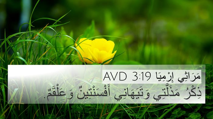 مَرَاثِي إِرْمِيَا 3:19 AVD Bible Verse Image