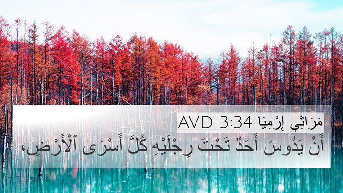 مَرَاثِي إِرْمِيَا 3:34 AVD Bible Verse Image