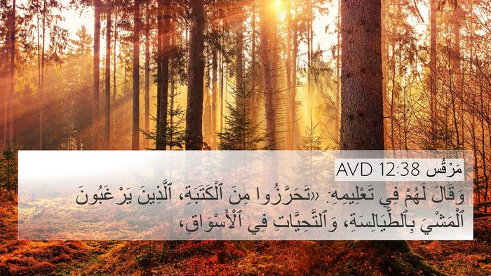 مَرْقُس 12:38 AVD Bible Verse Image