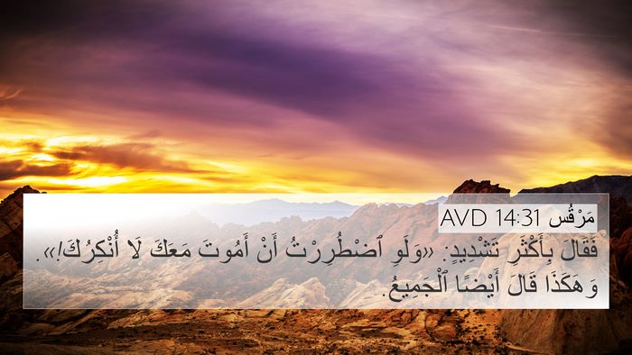 مَرْقُس 14:31 AVD Bible Verse Image