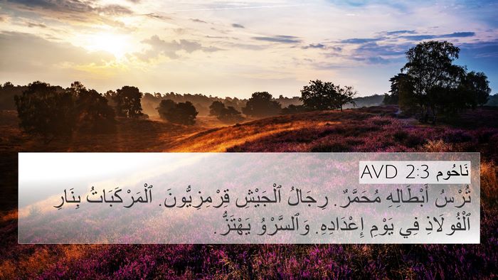 نَاحُوم 2:3 AVD Bible Verse Image