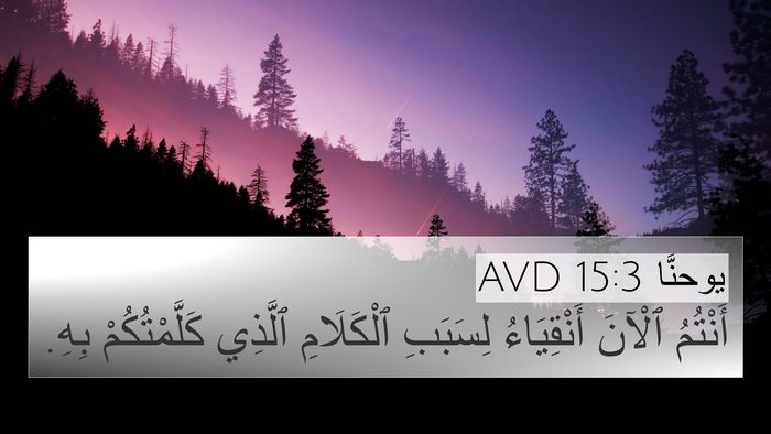 يوحنَّا 15:3 AVD Bible Verse Image