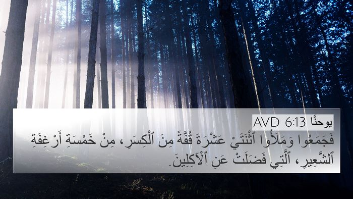 يوحنَّا 6:13 AVD 4K Wallpaper - فَجَمَعُوا وَمَلَأُوا - 4K Wallpaper Bible Verse