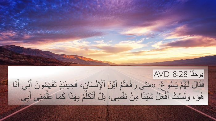 يوحنَّا 8:28 AVD Bible Verse Image