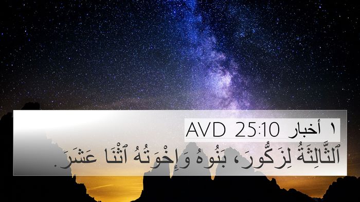 ١ أخبار 25:10 AVD 4K Wallpaper - ٱلثَّالِثَةُ لِزَكُّورَ، - 4K Wallpaper Bible Verse